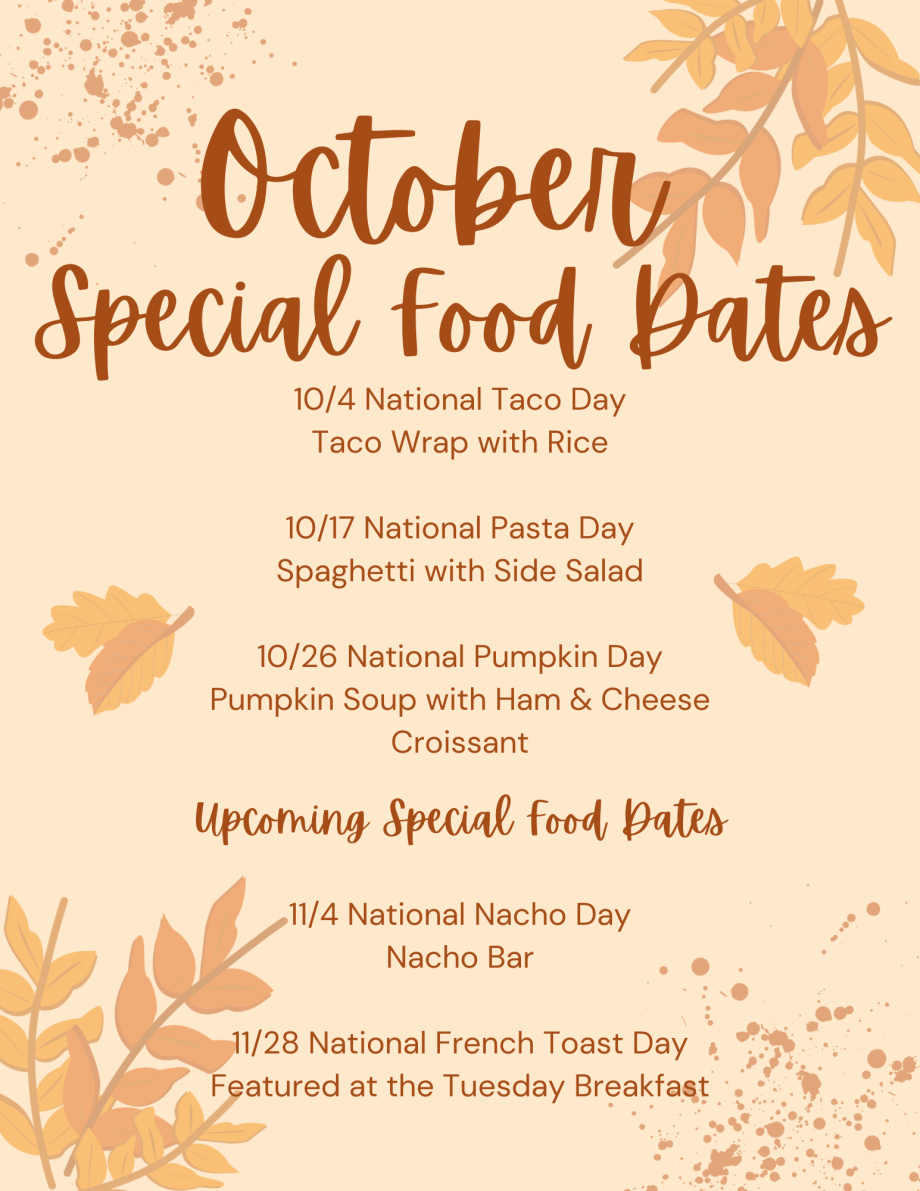 Upcoming Special Dining Events